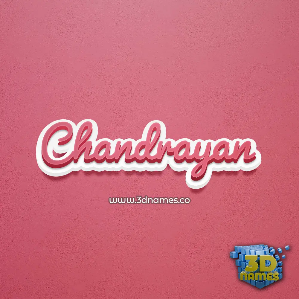 chandrayan in Red Scribble style - 3D name wallpaper