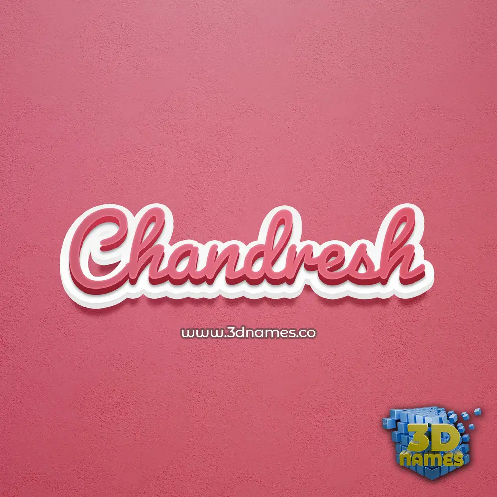 chandresh in Red Scribble style - 3D name wallpaper