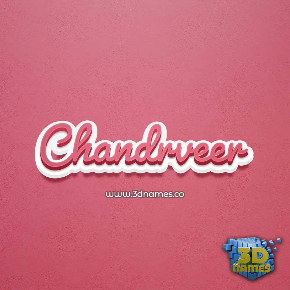 chandrveer in Red Scribble style - 3D name wallpaper