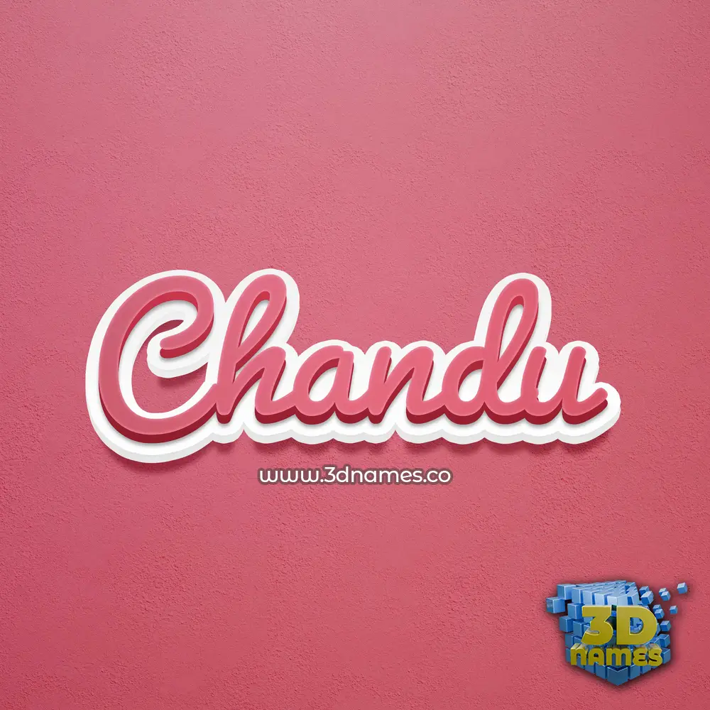 chandu in Red Scribble style - 3D name wallpaper