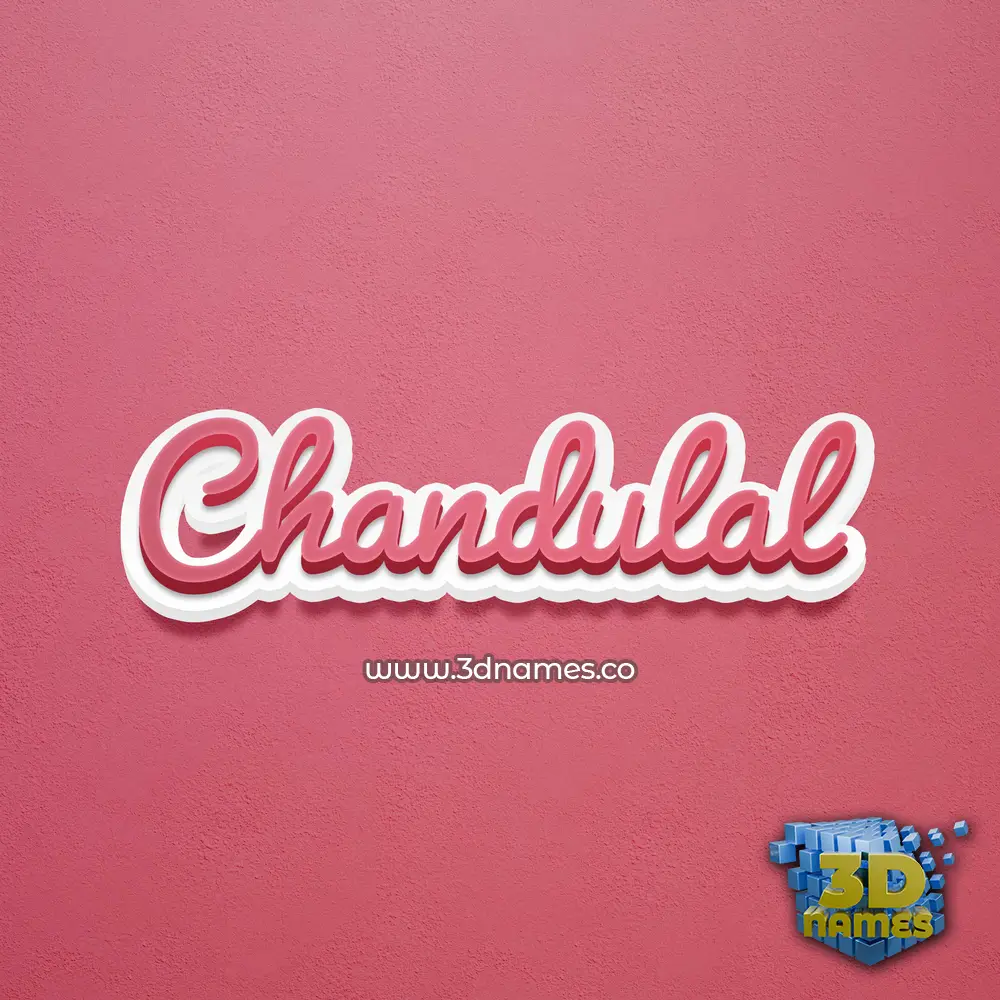 chandulal in Red Scribble style - 3D name wallpaper