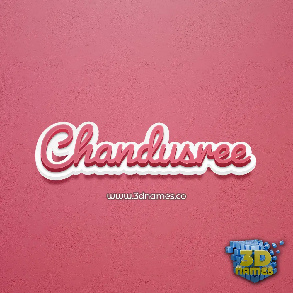 chandusree in Red Scribble style - 3D name wallpaper