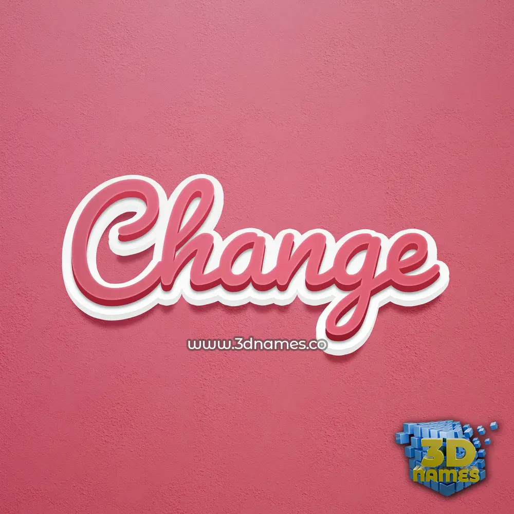 change in Red Scribble style - 3D name wallpaper