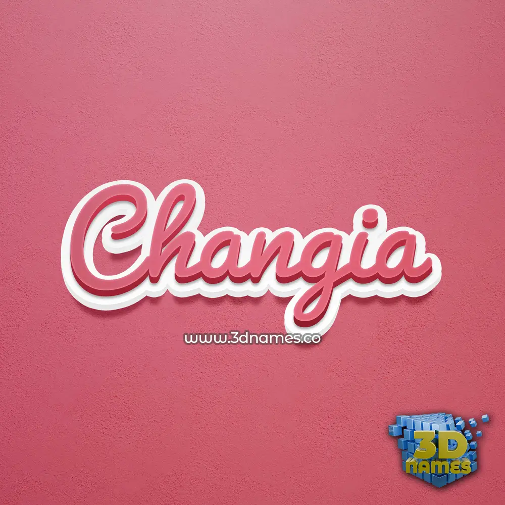 changia in Red Scribble style - 3D name wallpaper