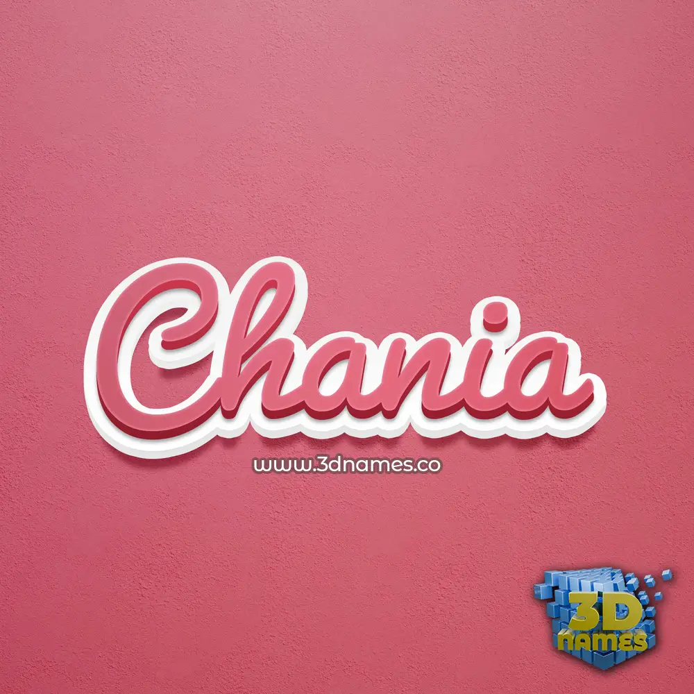 chania in Red Scribble style - 3D name wallpaper