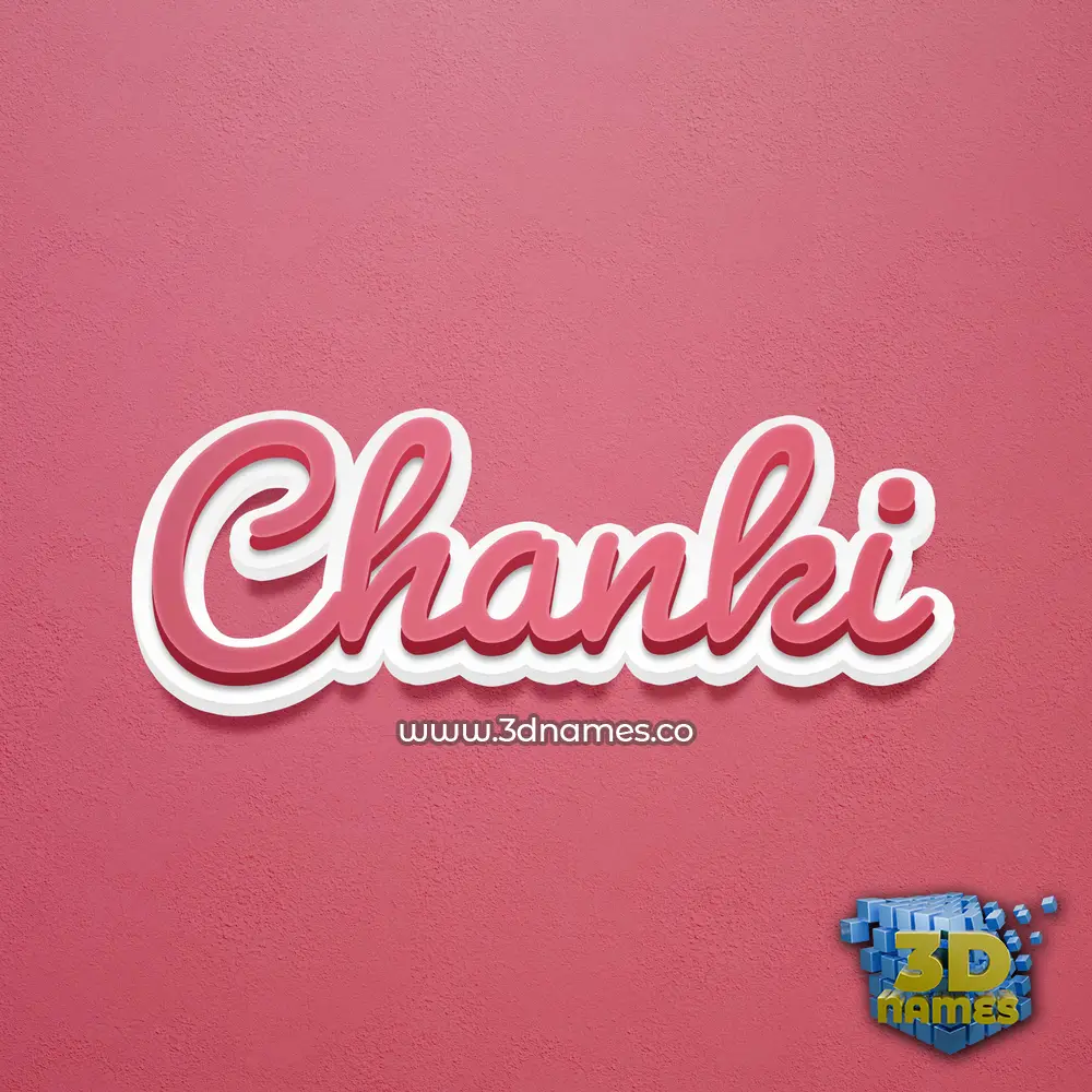 chanki in Red Scribble style - 3D name wallpaper