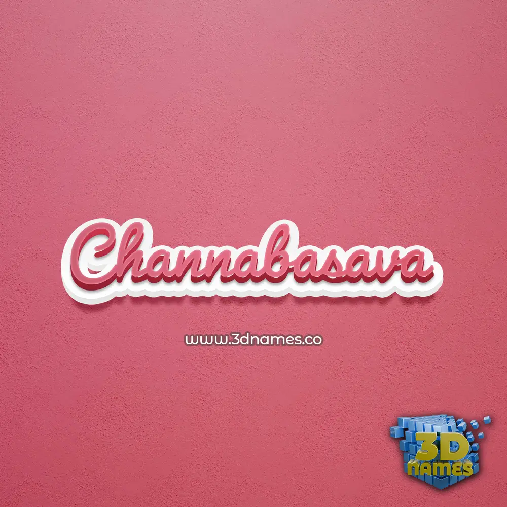 channabasava in Red Scribble style - 3D name wallpaper