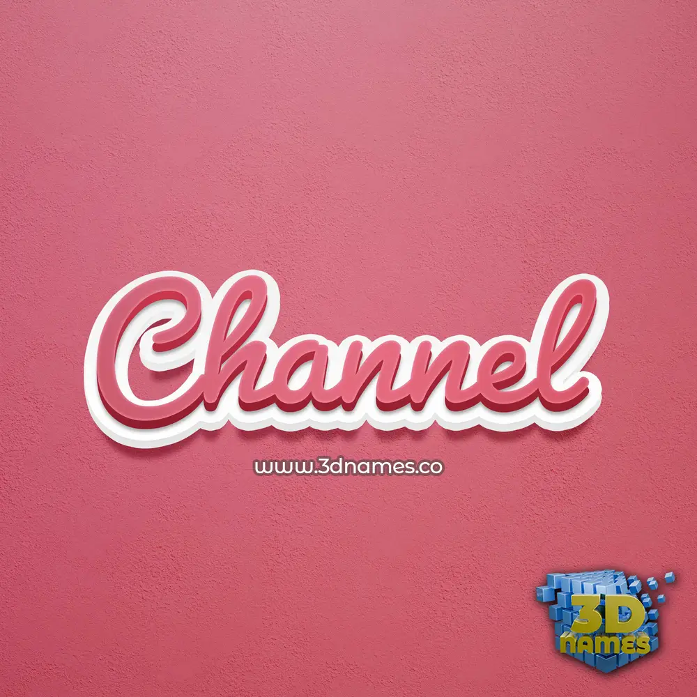 channel in Red Scribble style - 3D name wallpaper