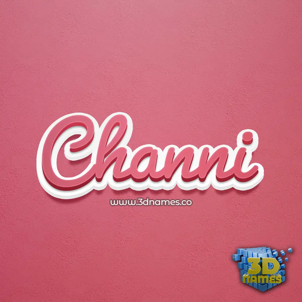 channi in Red Scribble style - 3D name wallpaper