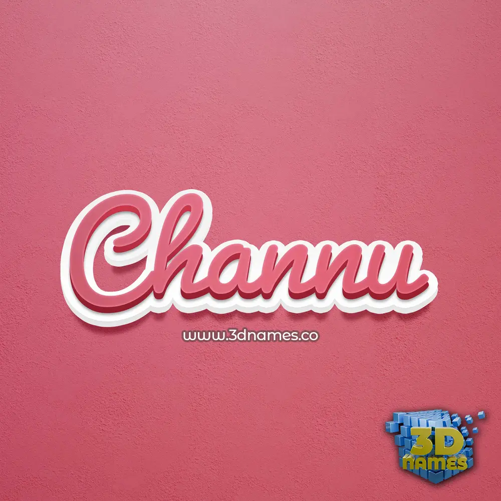channu in Red Scribble style - 3D name wallpaper