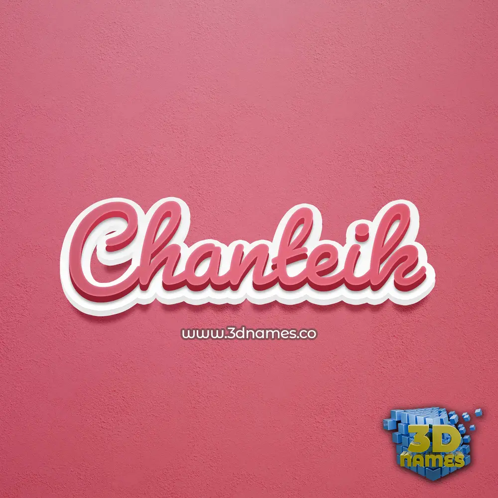 chanteik in Red Scribble style - 3D name wallpaper