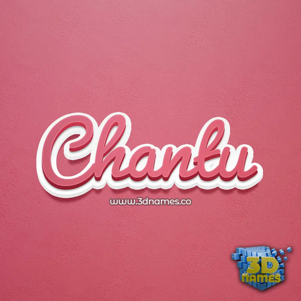 chantu in Red Scribble style - 3D name wallpaper