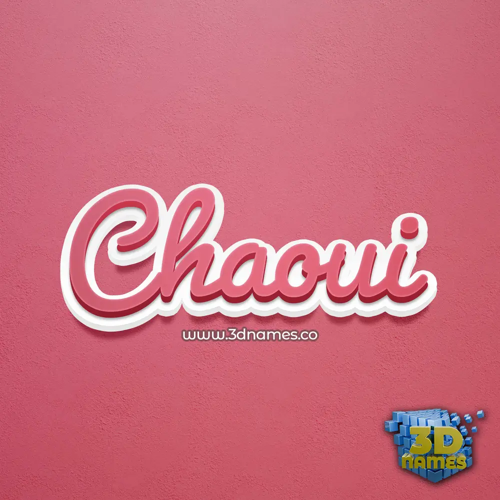 chaoui in Red Scribble style - 3D name wallpaper