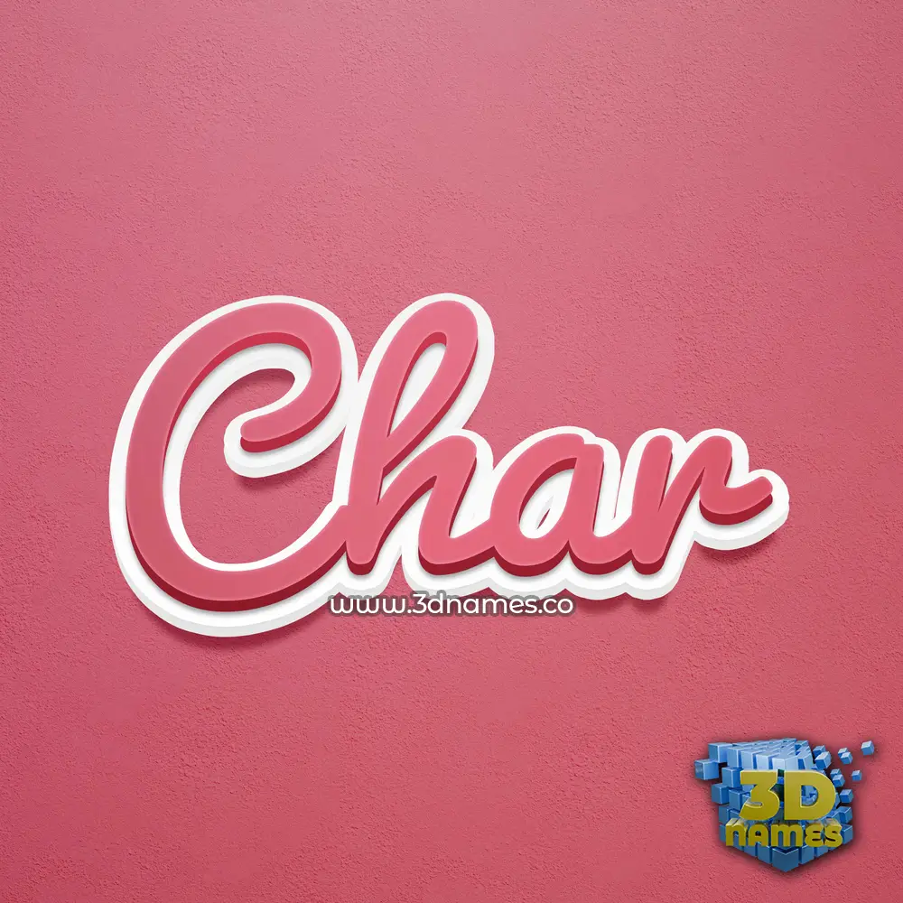 char in Red Scribble style - 3D name wallpaper