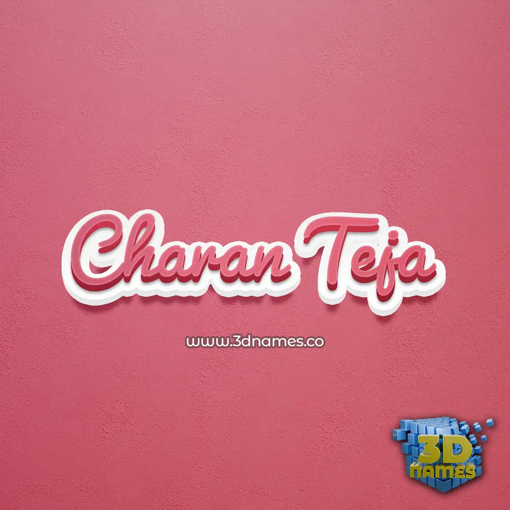 charan teja in Red Scribble style - 3D name wallpaper