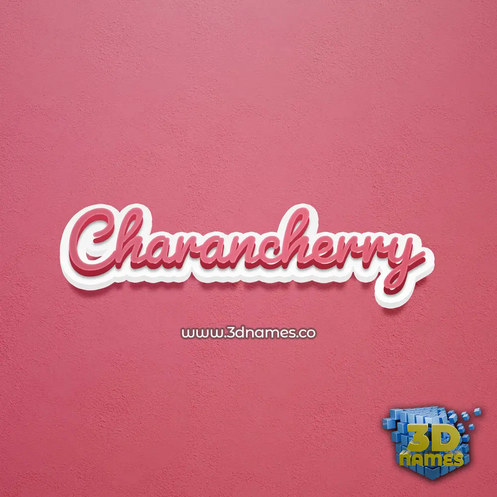 charancherry in Red Scribble style - 3D name wallpaper