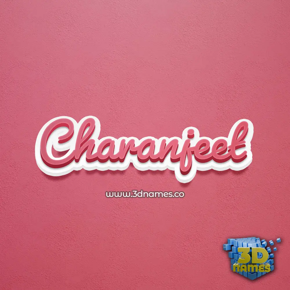 charanjeet in Red Scribble style - 3D name wallpaper