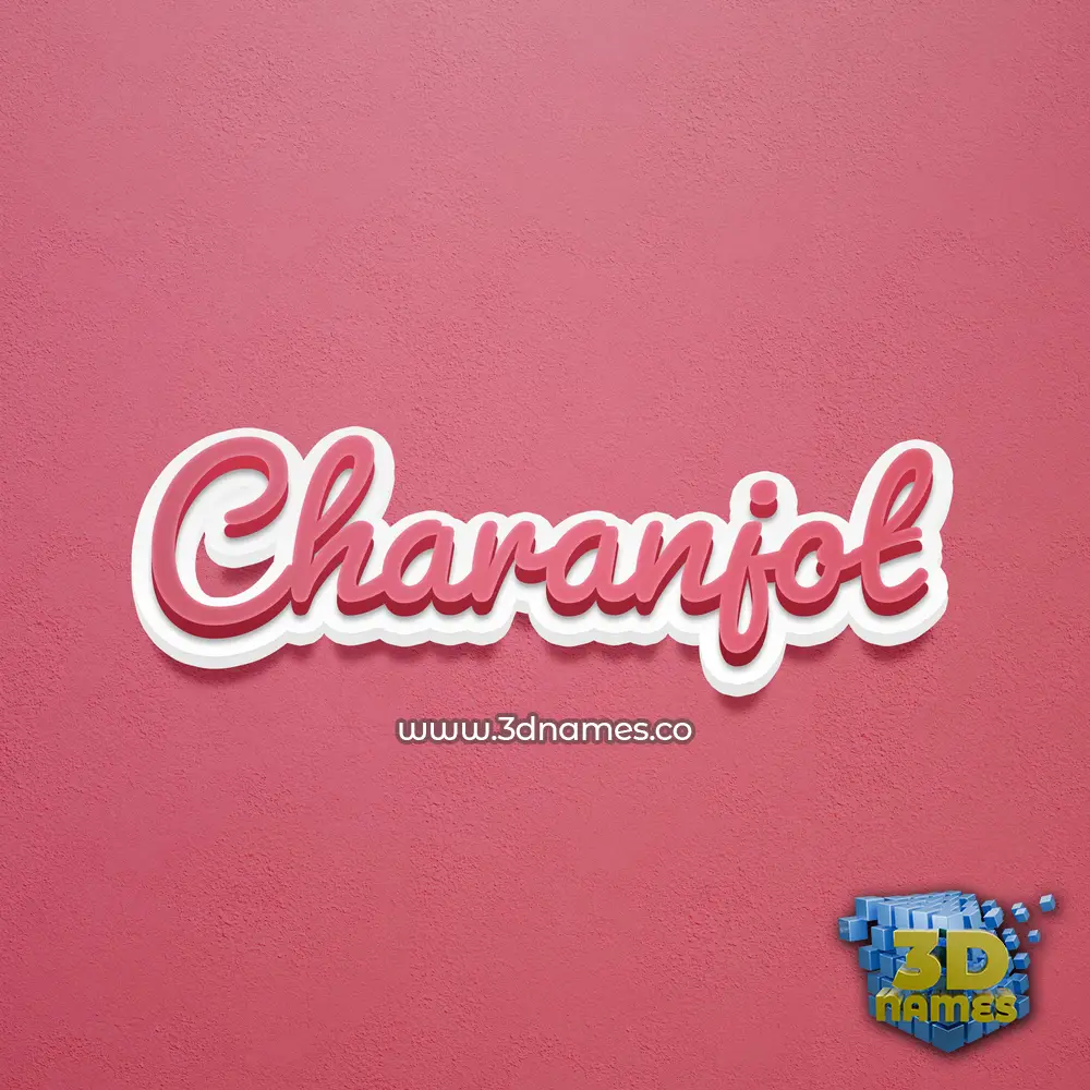 charanjot in Red Scribble style - 3D name wallpaper