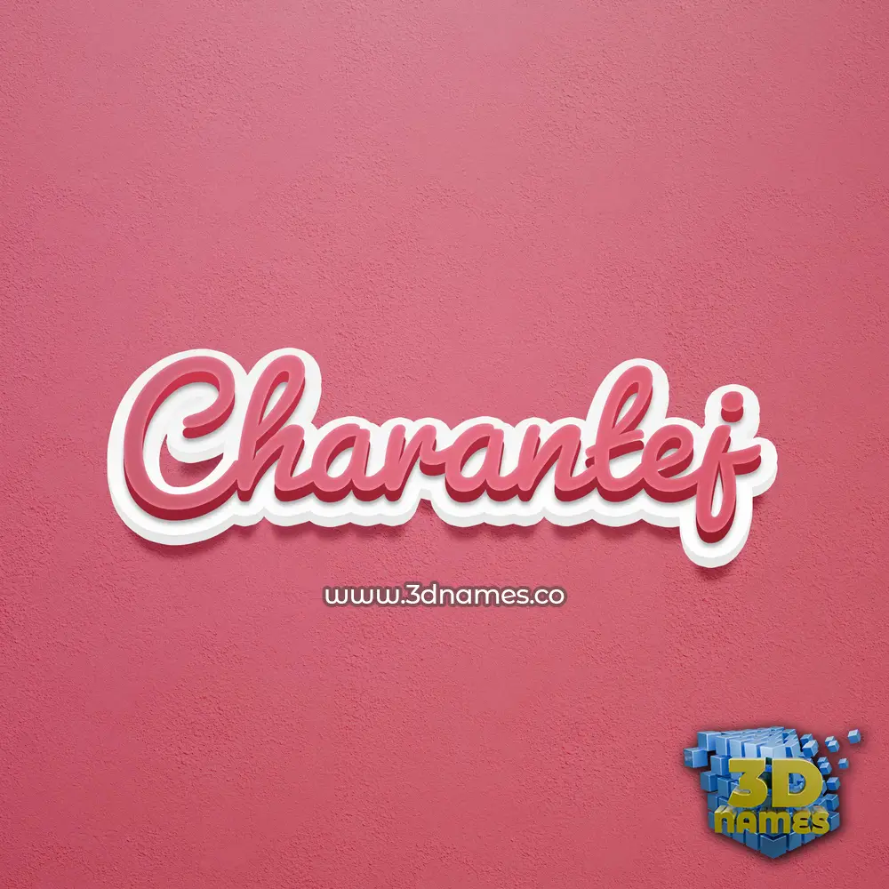 charantej in Red Scribble style - 3D name wallpaper