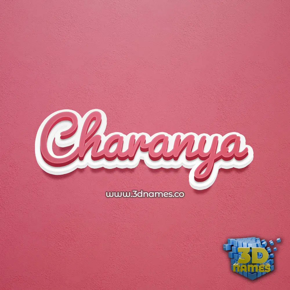 charanya in Red Scribble style - 3D name wallpaper