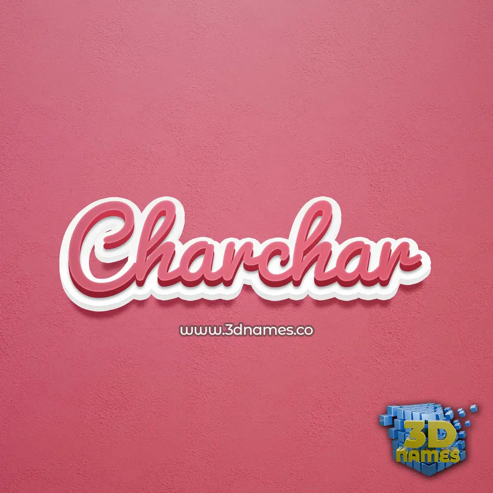 charchar in Red Scribble style - 3D name wallpaper