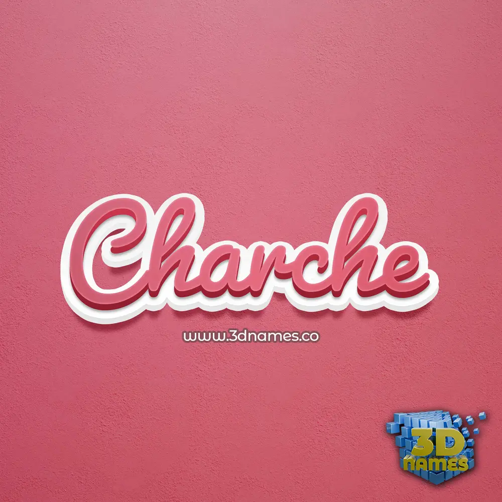 charche in Red Scribble style - 3D name wallpaper