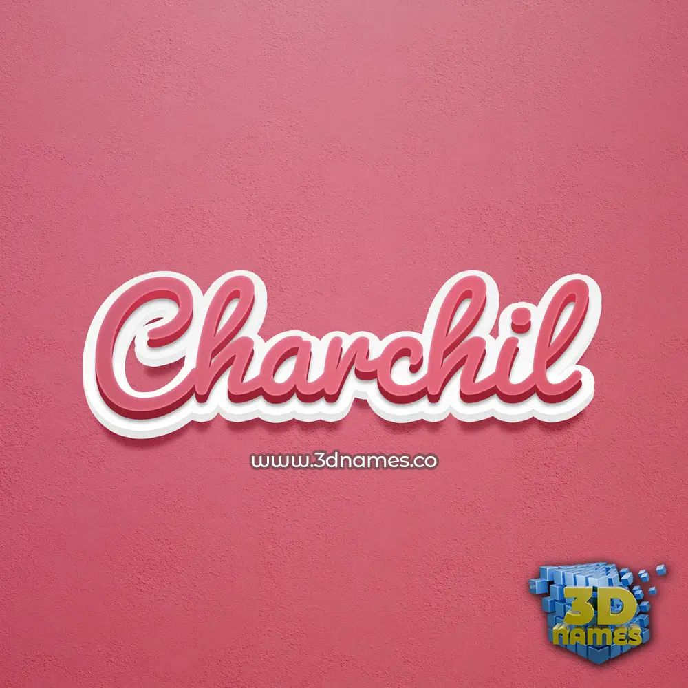 charchil in Red Scribble style - 3D name wallpaper