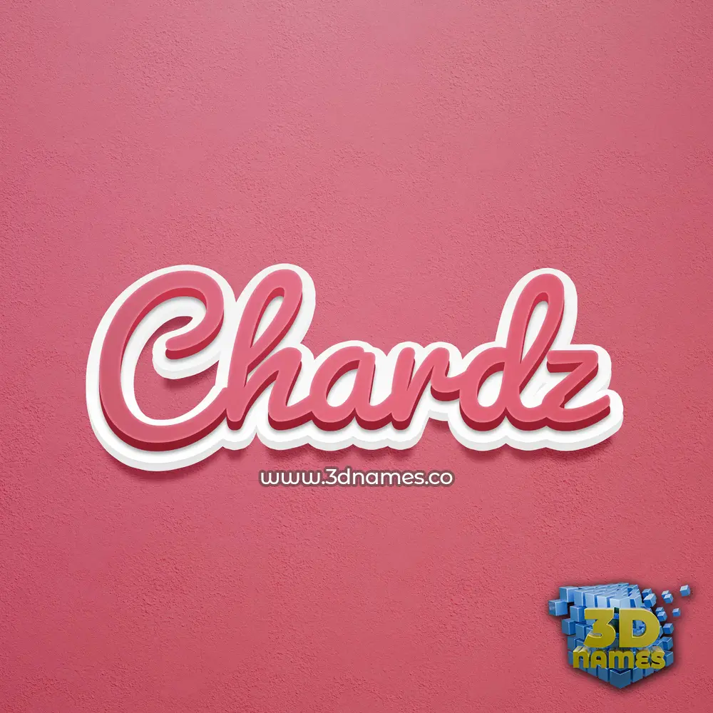 chardz in Red Scribble style - 3D name wallpaper