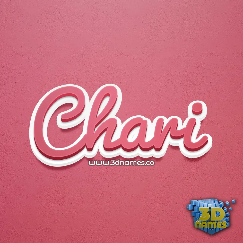 chari in Red Scribble style - 3D name wallpaper