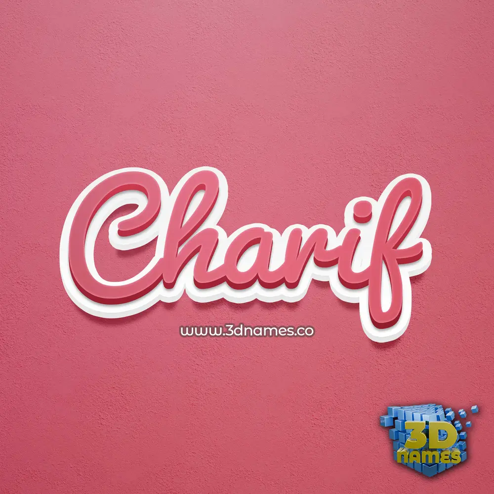 charif in Red Scribble style - 3D name wallpaper
