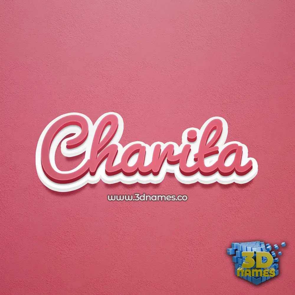charita in Red Scribble style - 3D name wallpaper
