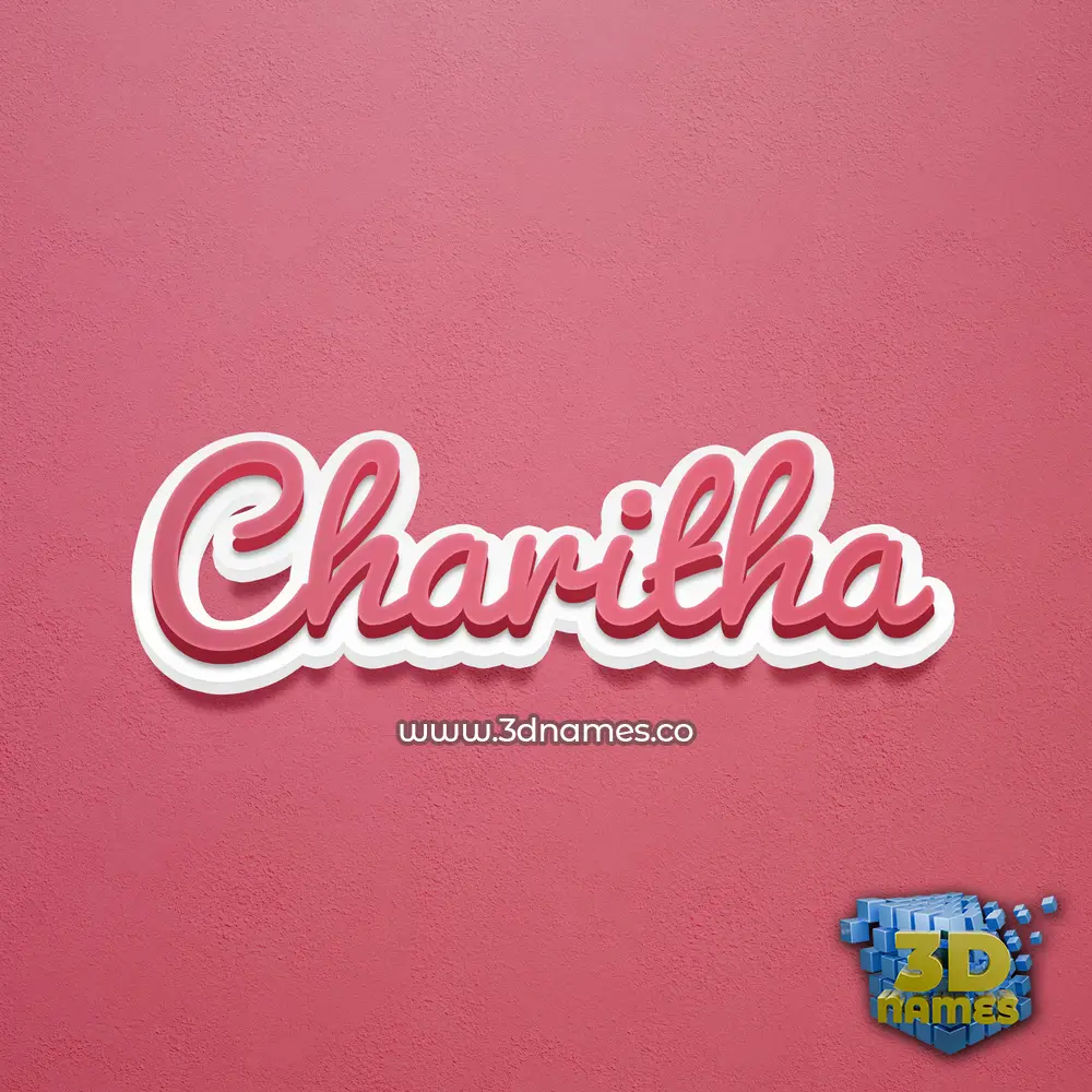 charitha in Red Scribble style - 3D name wallpaper