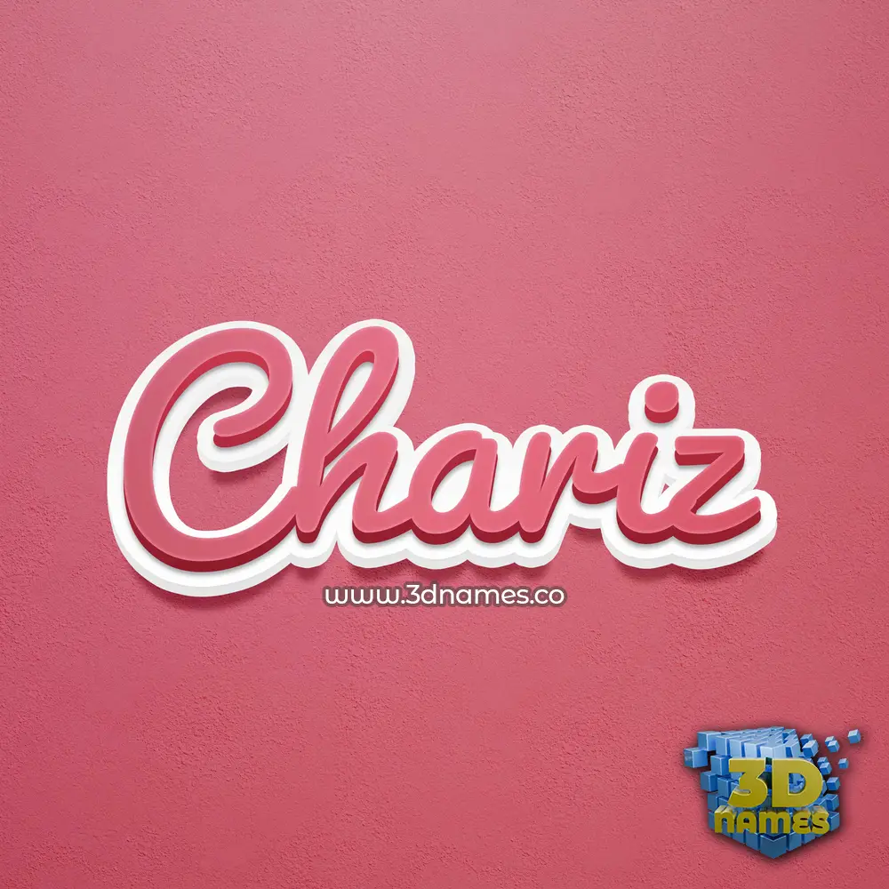 chariz in Red Scribble style - 3D name wallpaper