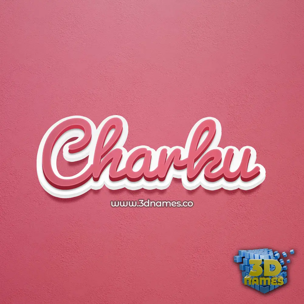 charku in Red Scribble style - 3D name wallpaper