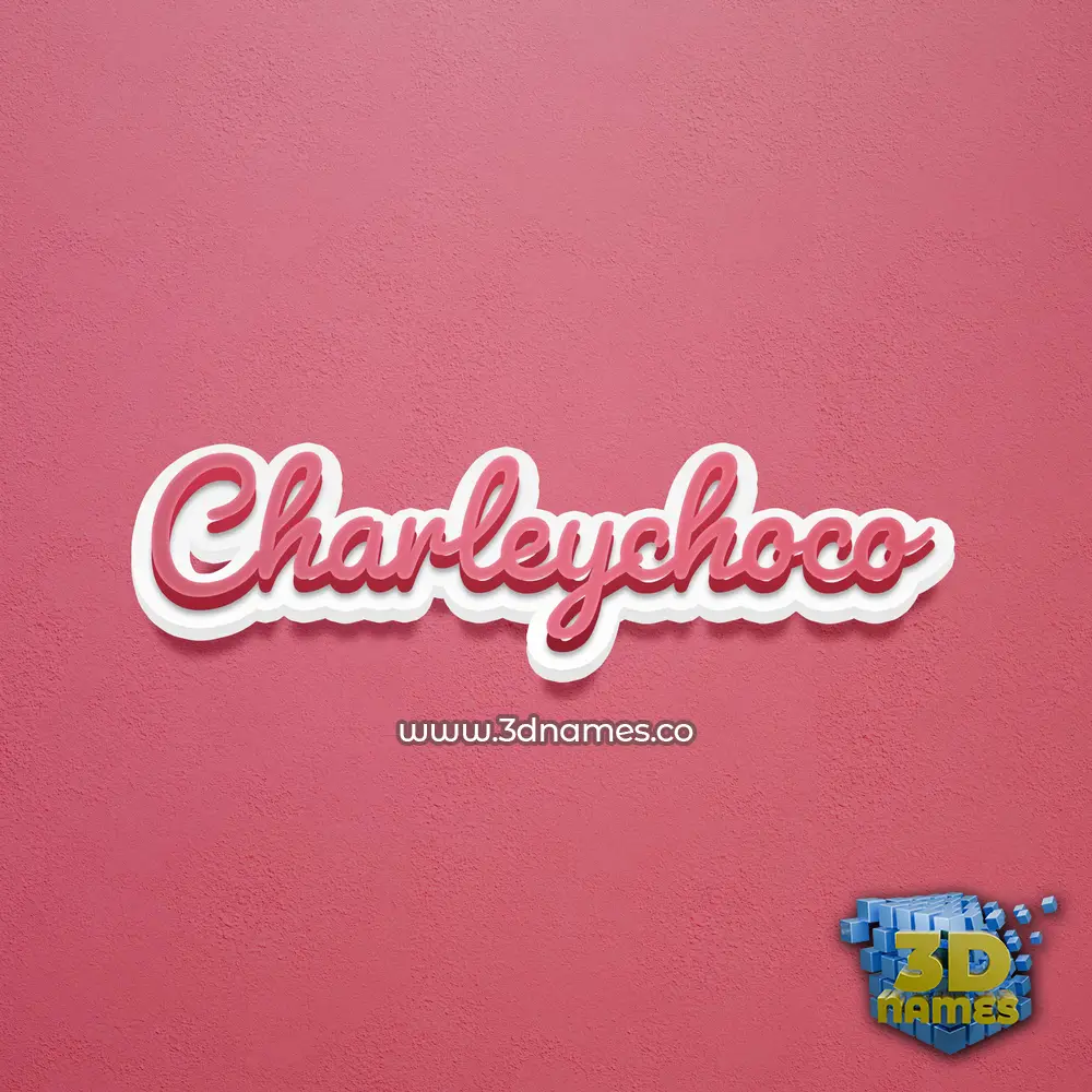 charleychoco in Red Scribble style - 3D name wallpaper