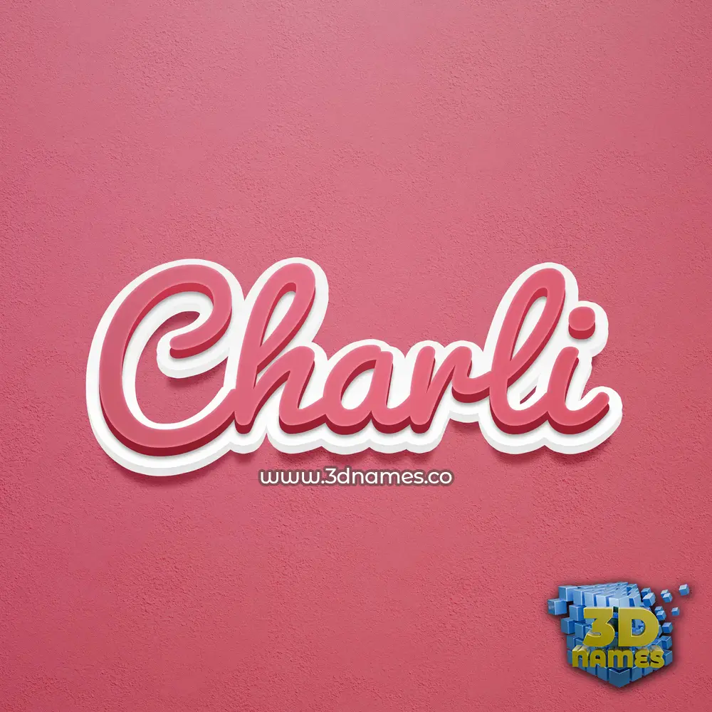 charli in Red Scribble style - 3D name wallpaper