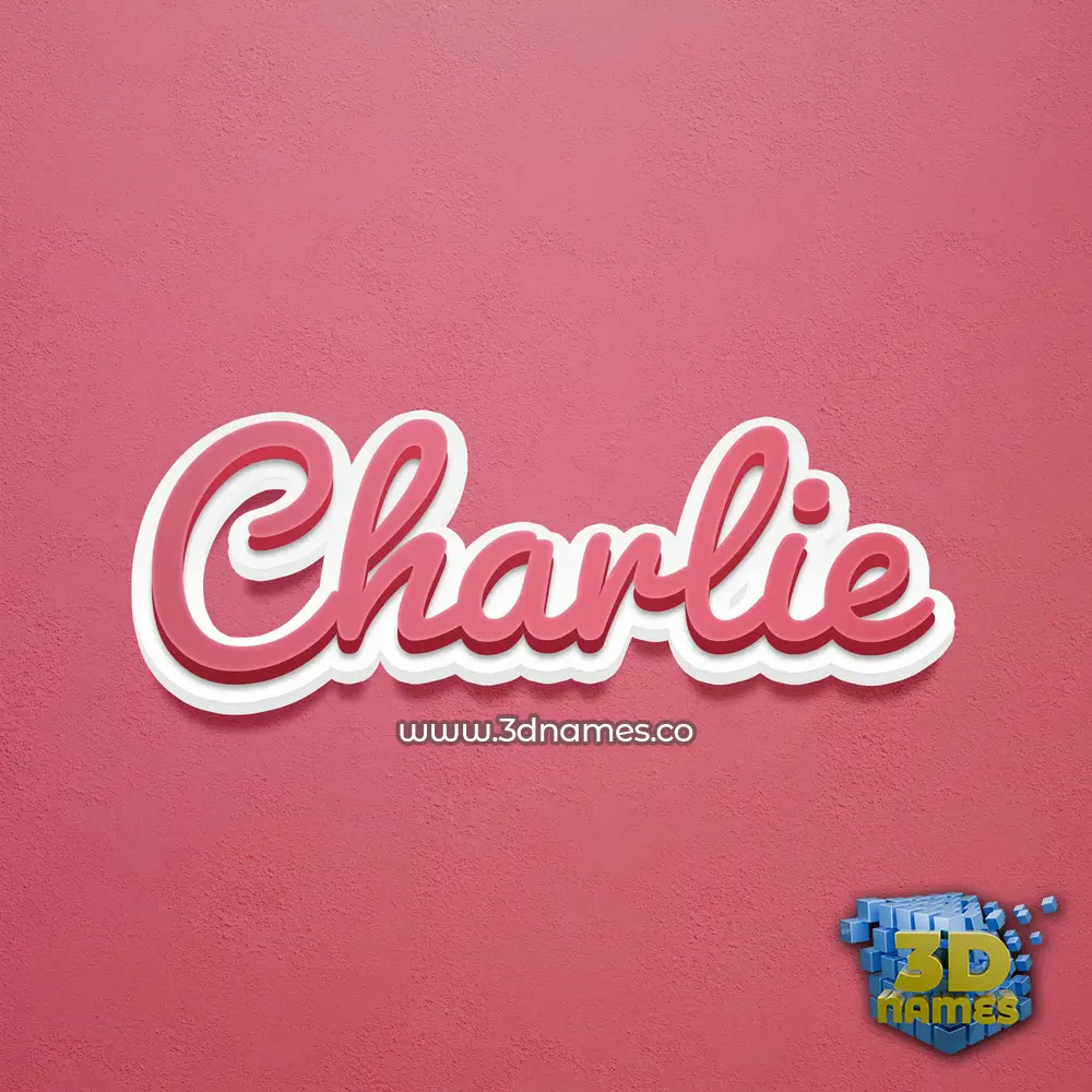 charlie in Red Scribble style - 3D name wallpaper