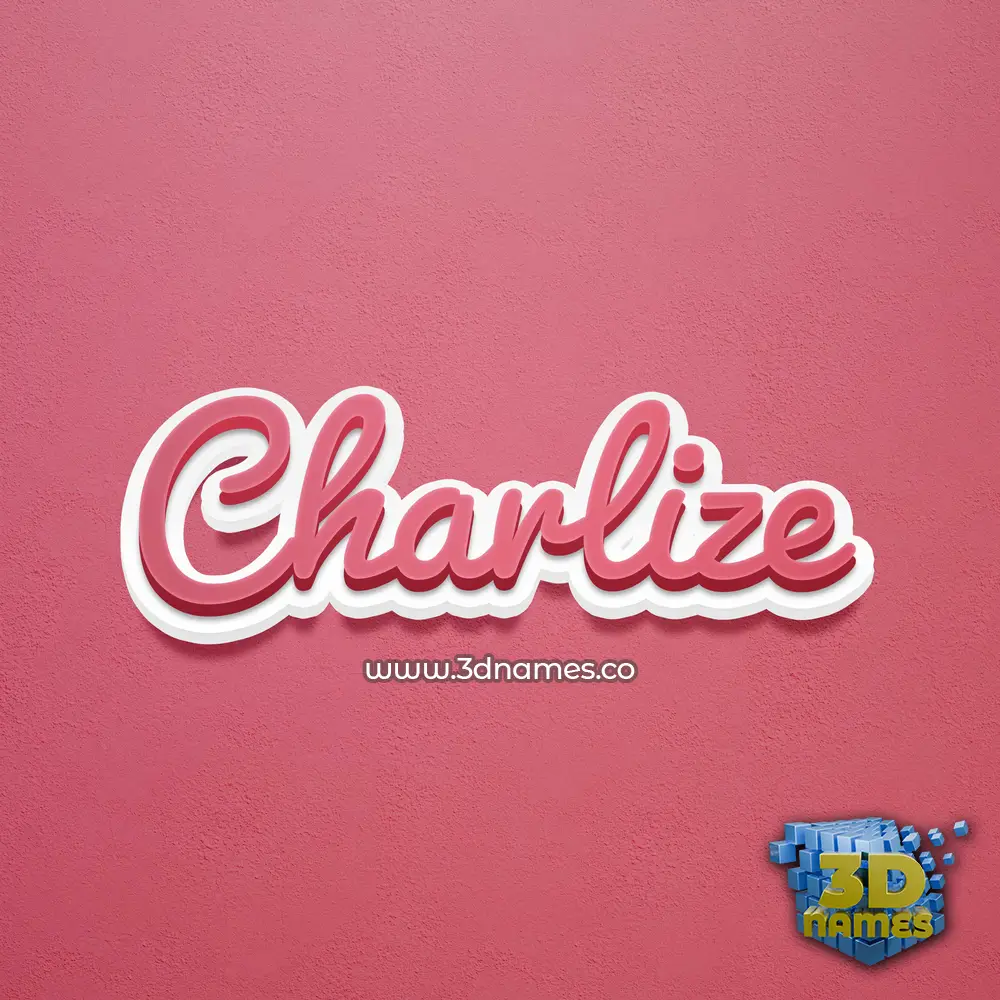 charlize in Red Scribble style - 3D name wallpaper