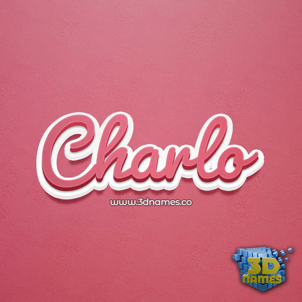 charlo in Red Scribble style - 3D name wallpaper