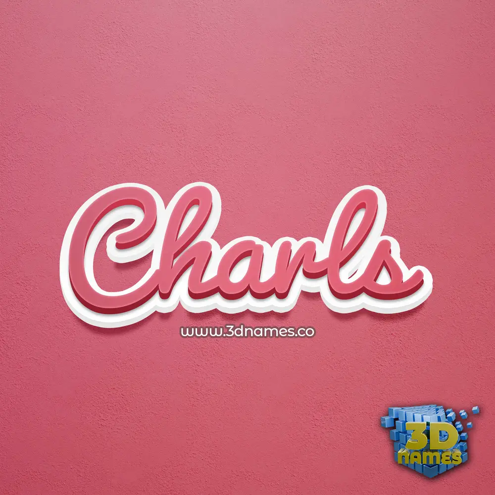 charls in Red Scribble style - 3D name wallpaper