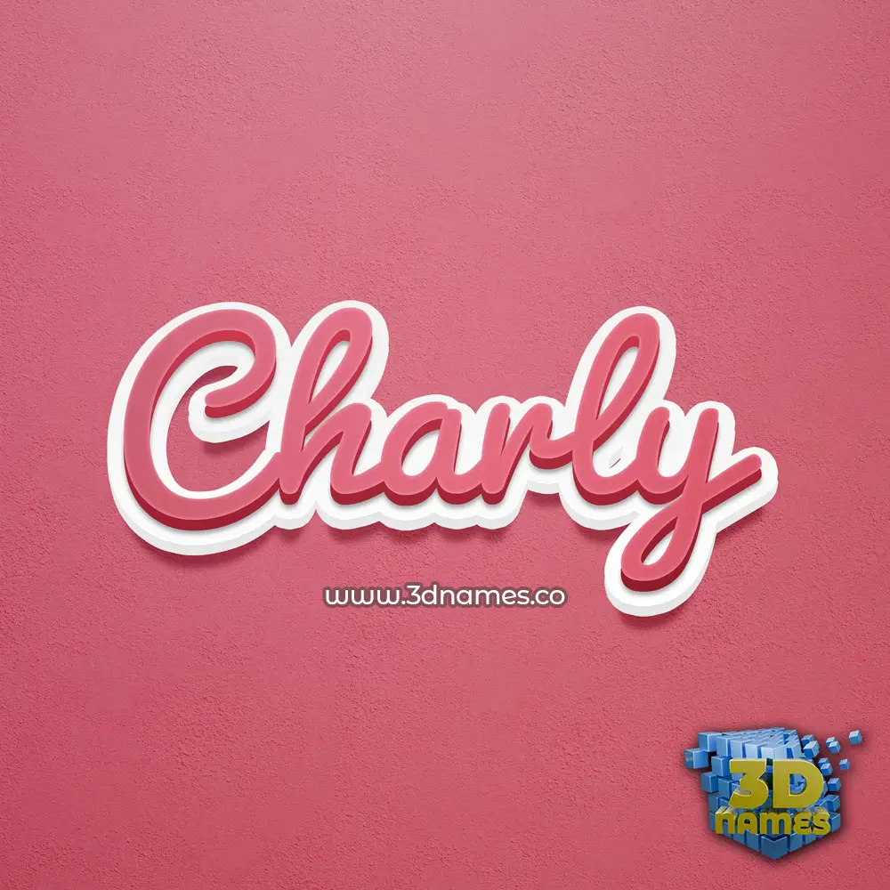 charly in Red Scribble style - 3D name wallpaper