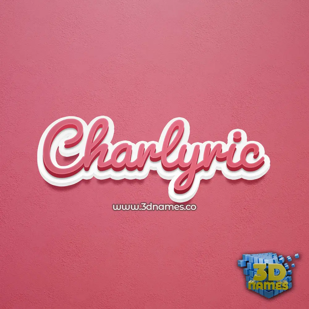 charlyric in Red Scribble style - 3D name wallpaper