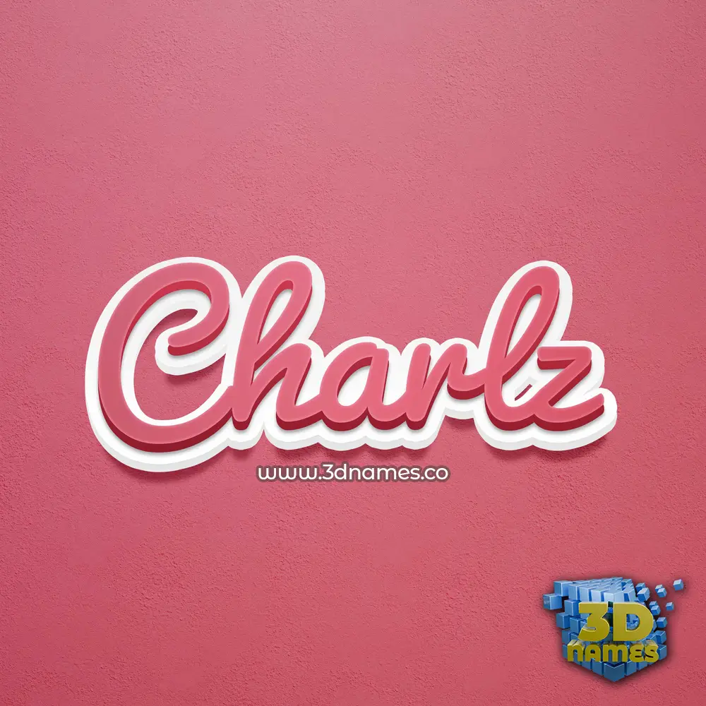 charlz in Red Scribble style - 3D name wallpaper