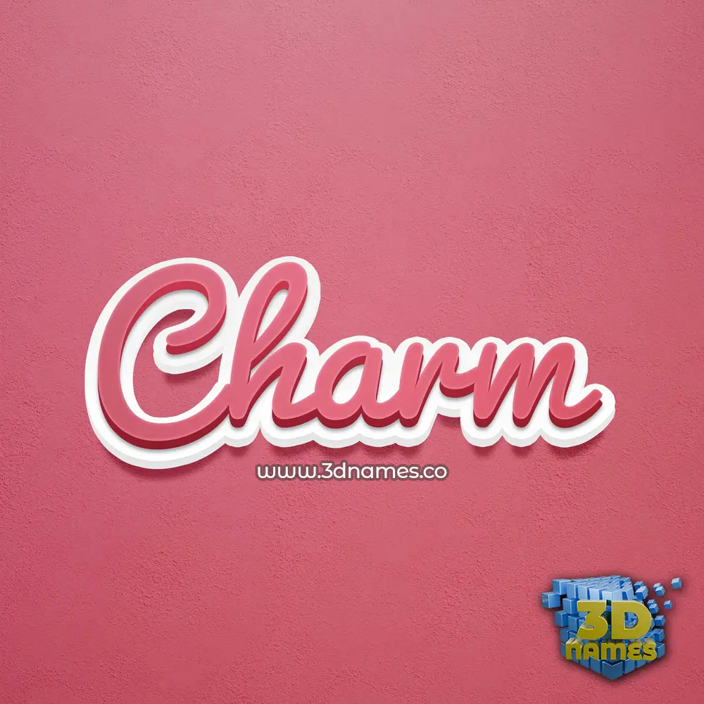 charm in Red Scribble style - 3D name wallpaper