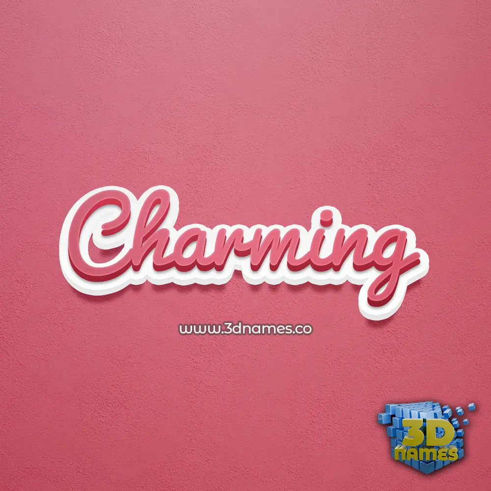 charming in Red Scribble style - 3D name wallpaper