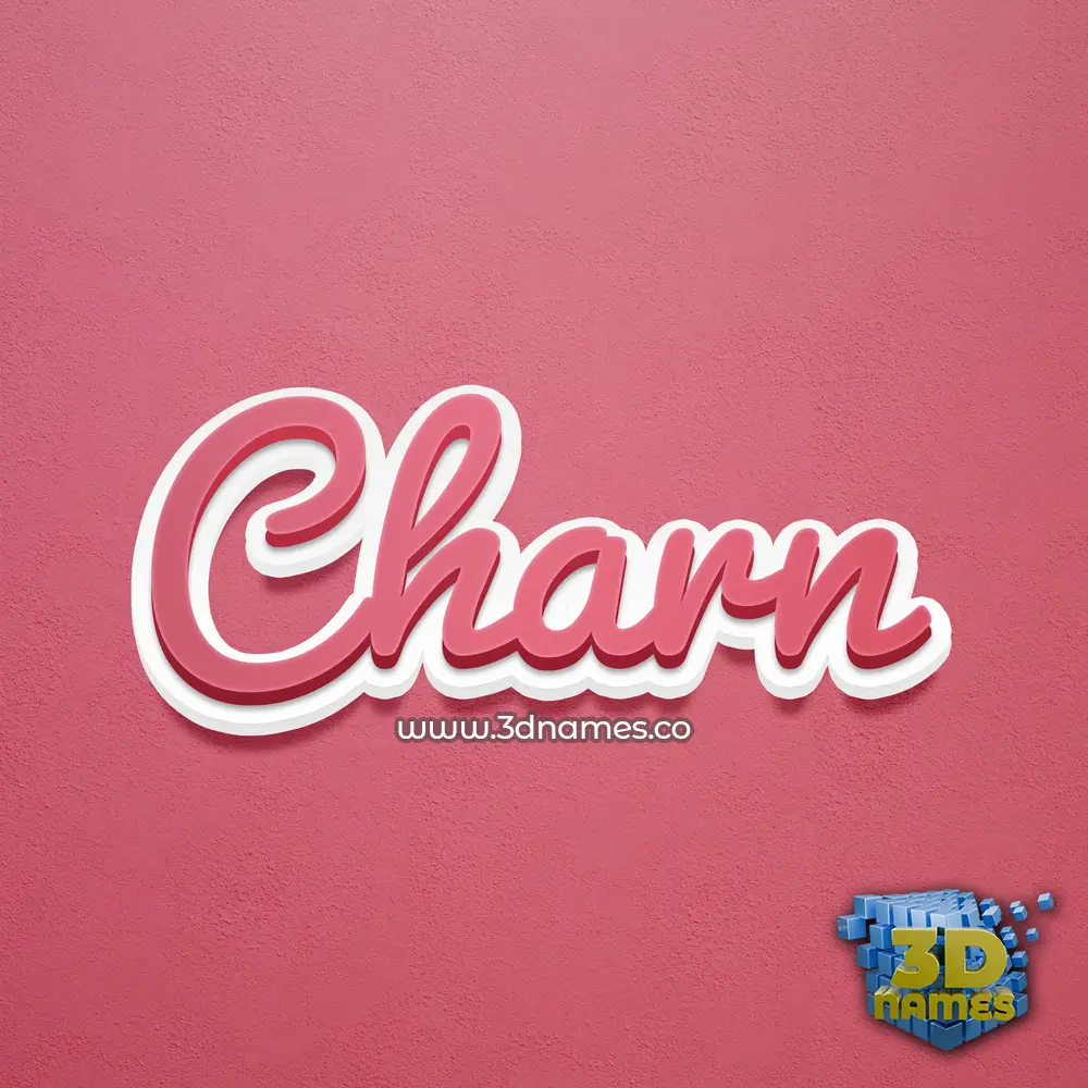 charn in Red Scribble style - 3D name wallpaper