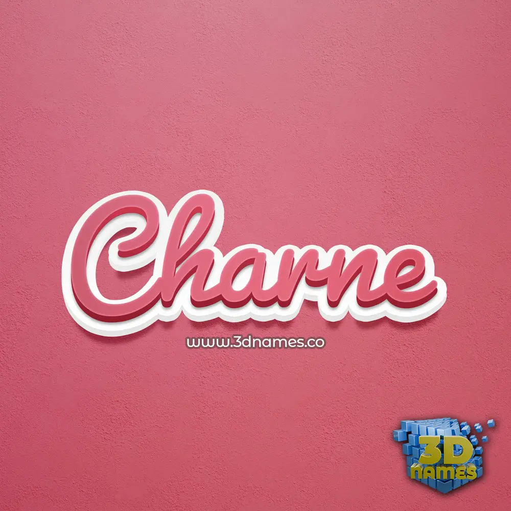 charne in Red Scribble style - 3D name wallpaper
