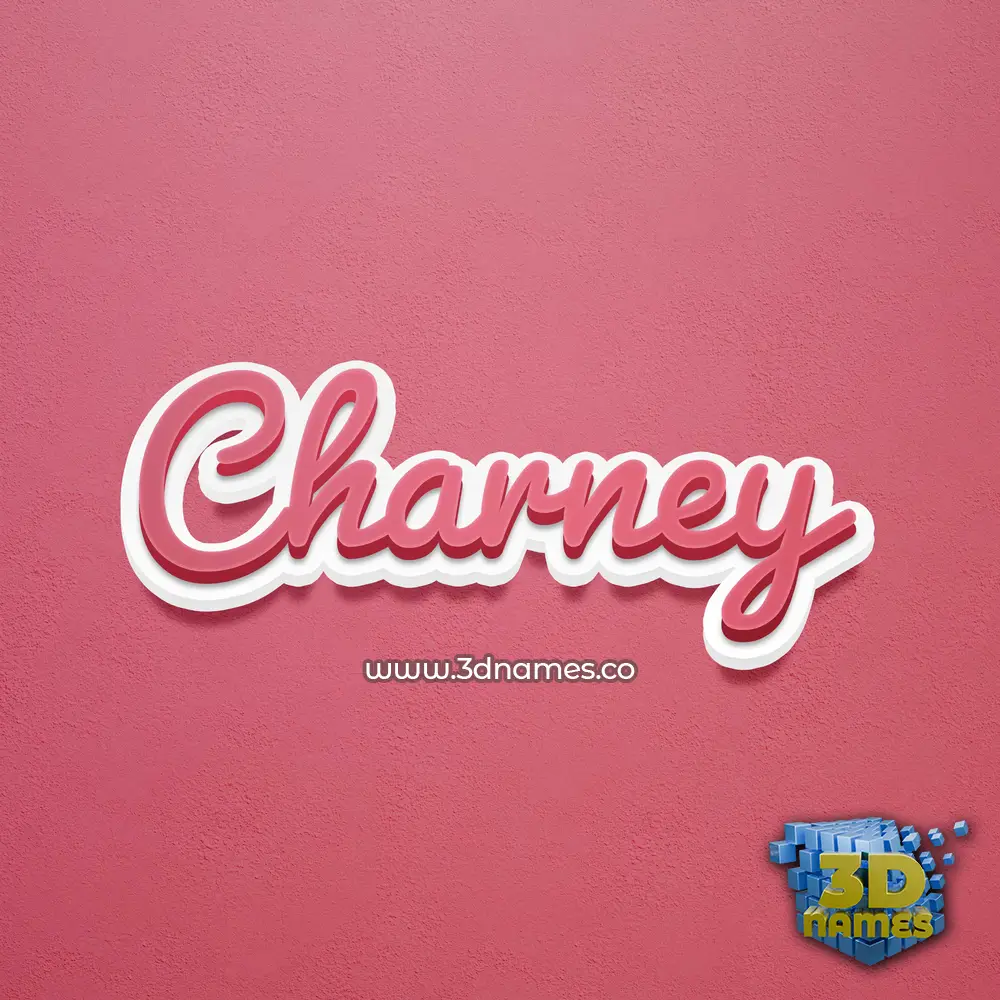 charney in Red Scribble style - 3D name wallpaper