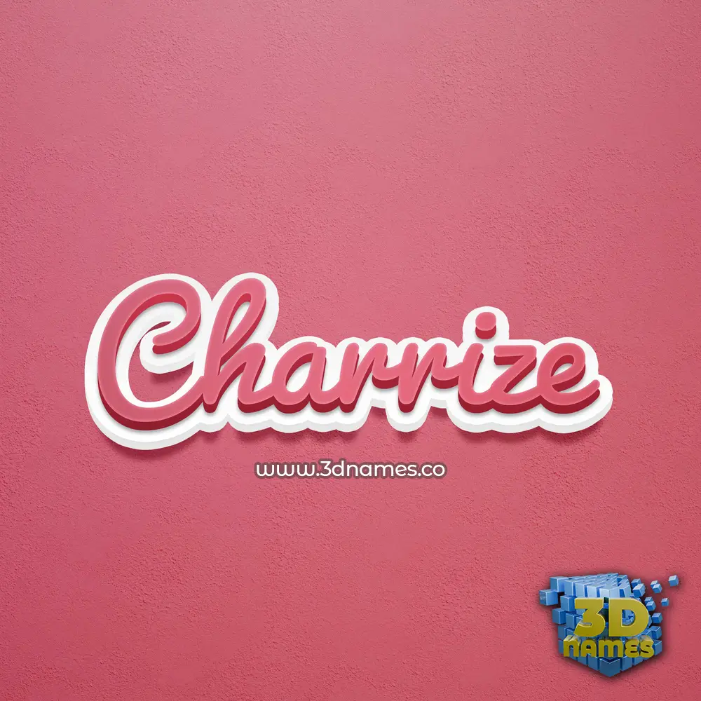 charrize in Red Scribble style - 3D name wallpaper