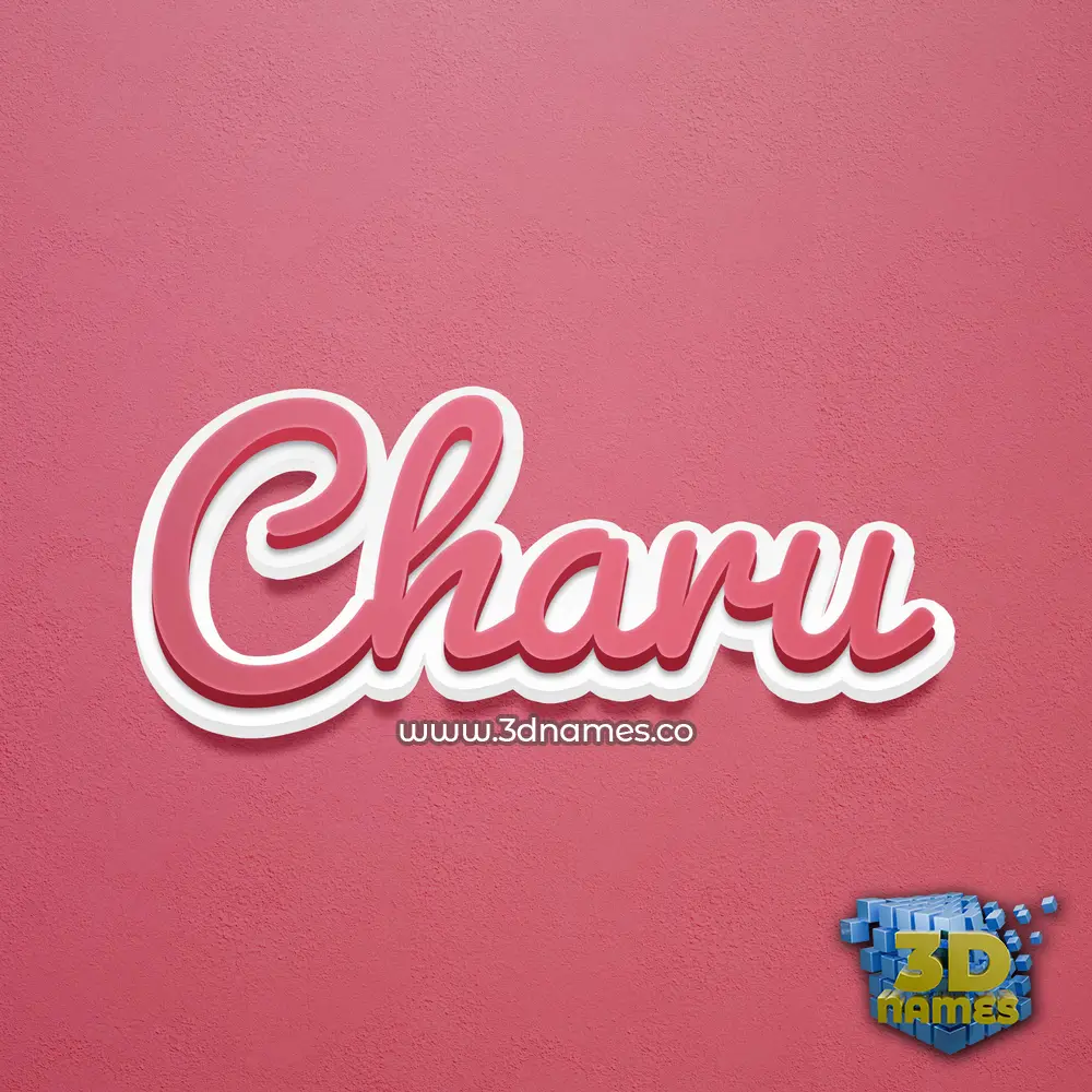 charu in Red Scribble style - 3D name wallpaper
